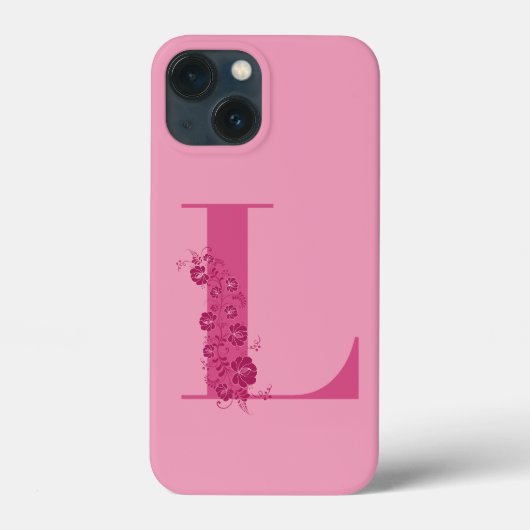 Monogram Floral Letter L iPhone Case (Achterkant)