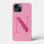 Monogram Floral Letter N iPhone Case (Achterkant)
