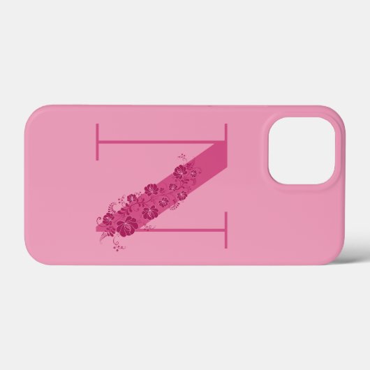 Monogram Floral Letter N iPhone Case (Achterkant (horizontaal))