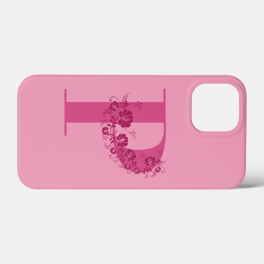Monogram Floral Letter P iPhone Case (Achterkant (horizontaal))