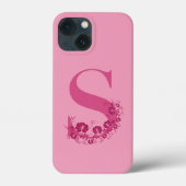 Monogram Floral Letter S iPhone Case (Achterkant)