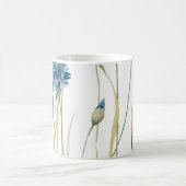 Monogram Floral Light Blue Gold op White Koffiemok (Center)
