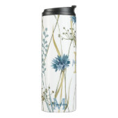 Monogram Floral Light Blue White Thermosbeker (Gedraaid links)