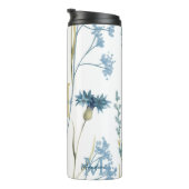 Monogram Floral Light Blue White Thermosbeker (Geroteerd rechts)