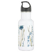 Monogram Floral Light Blue White Waterfles (Achterkant)
