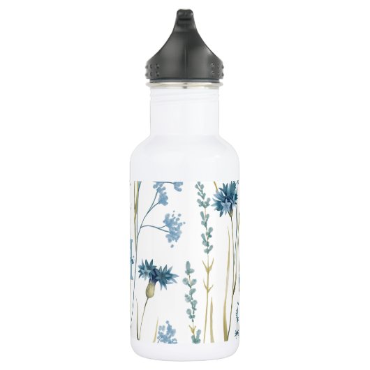 Monogram Floral Light Blue White Waterfles (Rechts)