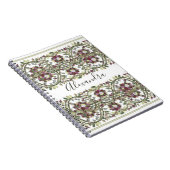 monogram floral Mauve Pink Sage Notitieboek (Rechterzijde)