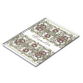 monogram floral Mauve Pink Sage Notitieboek (Linkerzijde)