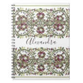  monogram floral Mauve Pink Sage Notitieboek (Voorkant)