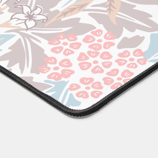 Monogram Floral Modern  Patroon Beige Roze Bureaumat (Hoek)