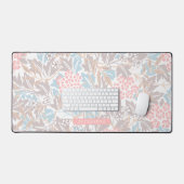 Monogram Floral Modern  Patroon Beige Roze Bureaumat (Keyboard & Muis)