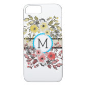 Monogram  Floral Modern Plain White #17 Case-Mate iPhone Case (Achterkant)