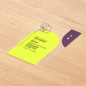 Monogram Floral Neon + Plum Geometric Wedding Acryl Uitnodigingen (Laagn)