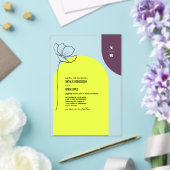 Monogram Floral Neon + Plum Geometric Wedding Acryl Uitnodigingen (Insitu (Huwelijk))