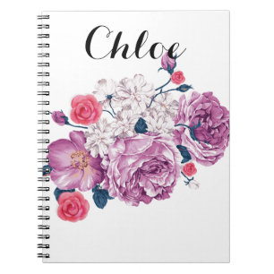 Monogram floral notitieboek
