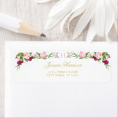 Monogram Floral Paars Pink Sweet Pea  Etiket (Insitu)