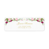 Monogram Floral Paars Pink Sweet Pea  Etiket (Voorkant)