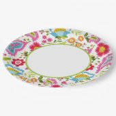 Monogram Floral Papieren Bordje (Gekanteld)