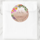 Monogram Floral Pastel Pink Rose Product Labels (Tas)