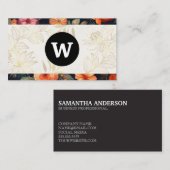 Monogram | Floral Pattern Graphics Visitekaartje (Voorkant / Achterkant)
