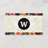 Monogram | Floral Pattern Graphics Visitekaartje (Voorkant)