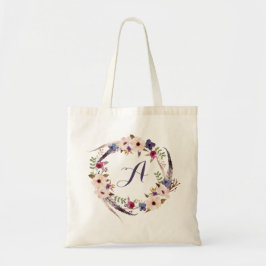 Monogram Floral Persoonlijke Canvas tas