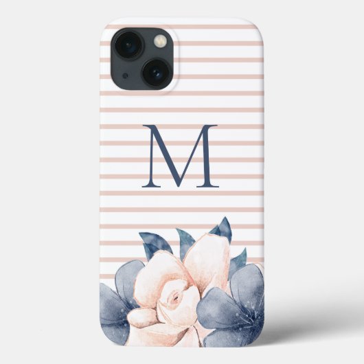 Monogram Floral Pink Case-Mate iPhone Case (Achterkant)