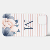 Monogram Floral Pink Case-Mate iPhone Case (Achterkant (horizontaal))