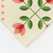 Monogram | Floral Pink & Green Quilt Folk Art Fleece Deken (Hoek)