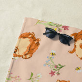 Monogram Floral Pomeranian Pattern Blush Pink Strandlaken (In situ)