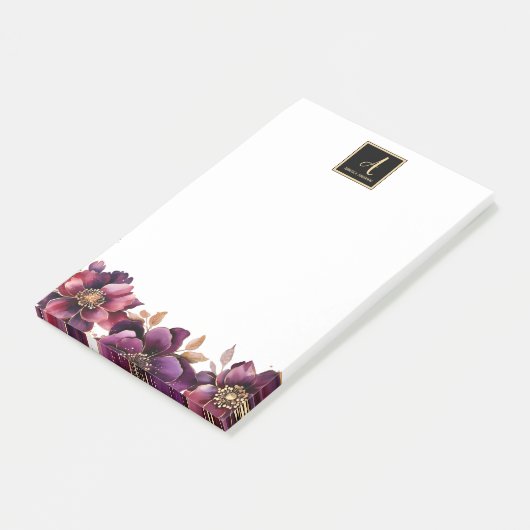 Monogram Floral Post-it® Notes (Schuin)