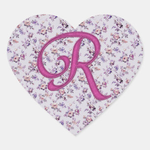 Monogram Floral  R Hart Sticker