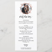 Monogram Floral Roos Gold Foil Foto Weddenschap Me Menu