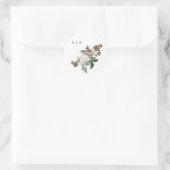  monogram Floral Roos Ronde Sticker (Tas)