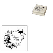 Monogram Floral Scripting Rubberstempel (Gestempeld)