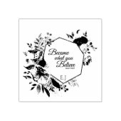Monogram Floral Scripting Rubberstempel (Afrduk)