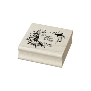 Monogram Floral Scripting Rubberstempel