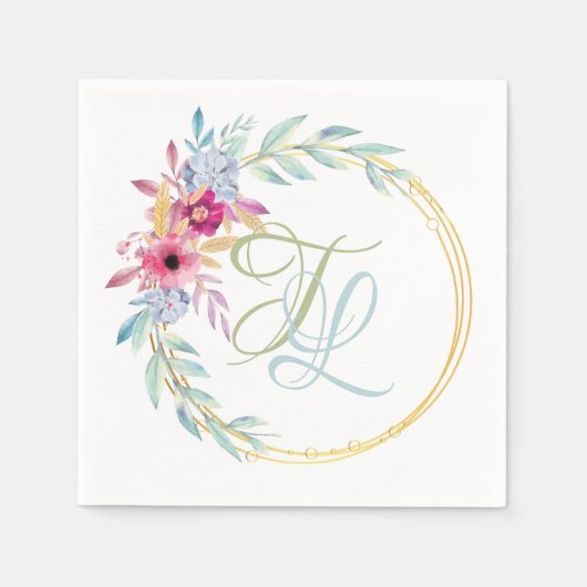 Monogram Floral Servet (Voorkant)