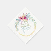 Monogram Floral Servet (Hoek)