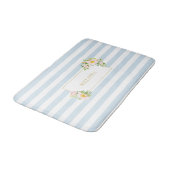 Monogram Floral Shabby Chic Pastel Blue Stripes Badmat (Gekanteld)