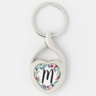 Monogram Floral Sleutelhanger