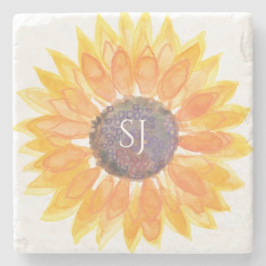 Monogram Floral Stenen Onderzetter (Voorkant)