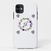 Monogram Floral Telefoon Case (Achterkant)