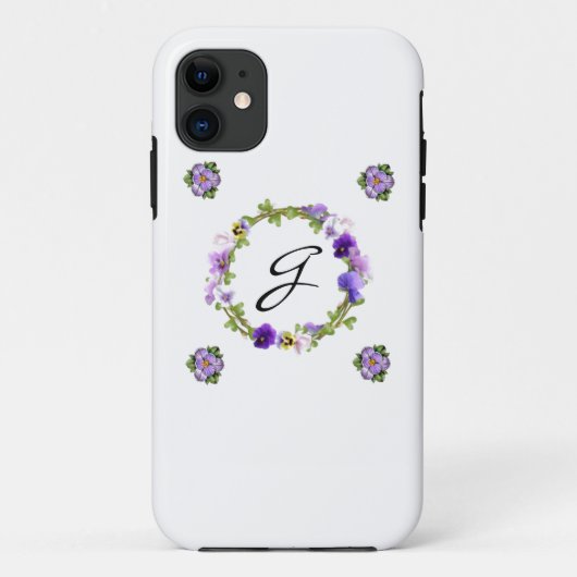 Monogram Floral Telefoon Case (Achterkant)