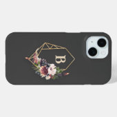 Monogram Floral Telefoon Case (Achterkant (horizontaal))