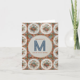  monogram Floral Terracotta Tiles Kaart