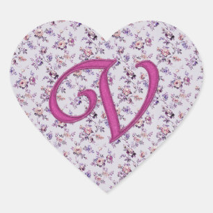 Monogram Floral  V Hart Sticker