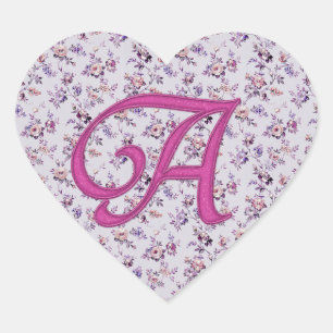 Monogram Floral Vintage A Hart Sticker