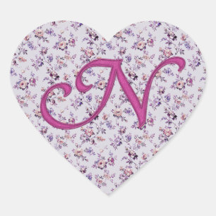 Monogram Floral Vintage N Hart Sticker
