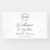 Monogram Floral Vrijgezellenfeest Welkomstgebanner Spandoek (Horizontaal)